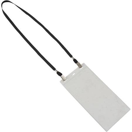 Advantus Badge Holder, 3-Slot, 4"Wx8"Lx3/50"H, 5/PK, Clear/Black PK AVT97579